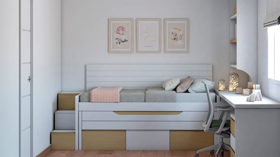 Dormitorio Juvenil COMPACTO - Ref: JC0229