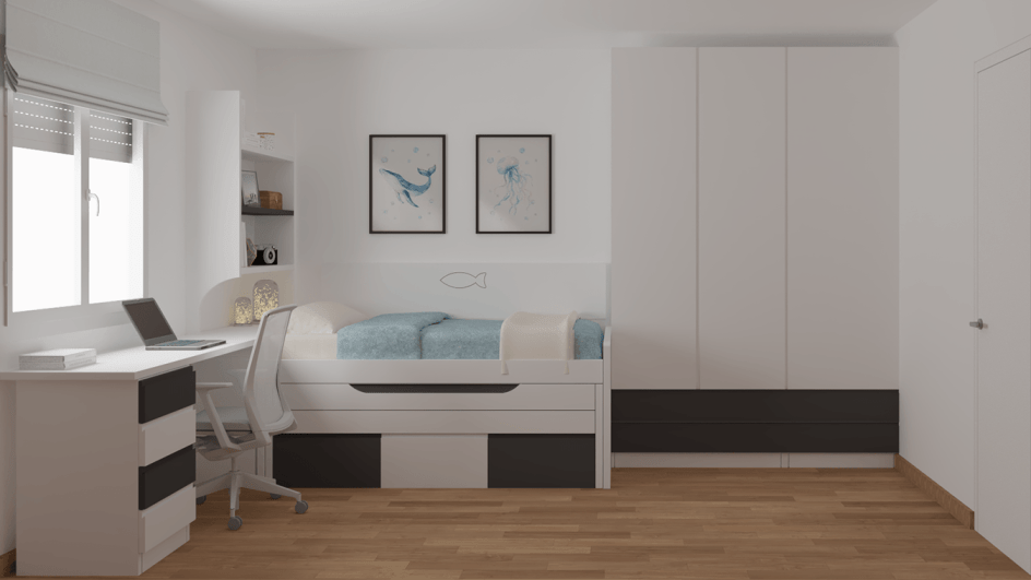 Dormitorio Juvenil COMPACTO - Ref: JC0256