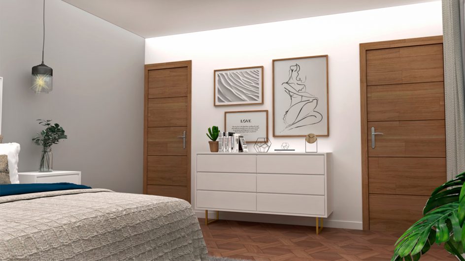 Dormitorio modelo INDUSTRIAL DORADO - Ref. 0005